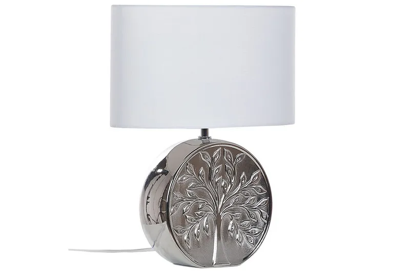 Lenkher Bordslampa 48 cm E27 - Silver/Vit - Belysning - Lampor & belysning inomhus - Sovrumslampa - Sänglampa - Sängbordslampa
