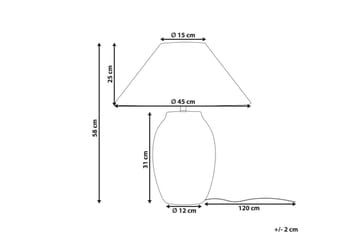 Liwdo Bordslampa 58 cm E27 - Ljusgrå - Belysning - Lampor & belysning inomhus - Sovrumslampa - Sänglampa - Sängbordslampa