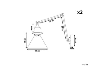 Narve Vägglampa 2 st E27 - Svart - Belysning - Lampor & belysning inomhus - Sovrumslampa - Sänglampa - Sänglampa vägg