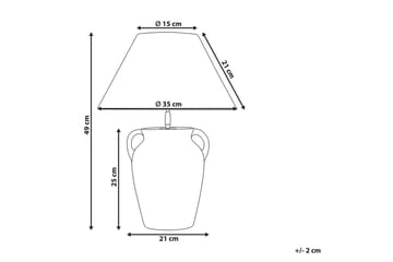 Ponze Bordslampa 49 cm E27 - Grå - Belysning - Lampor & belysning inomhus - Sovrumslampa - Sänglampa - Sängbordslampa