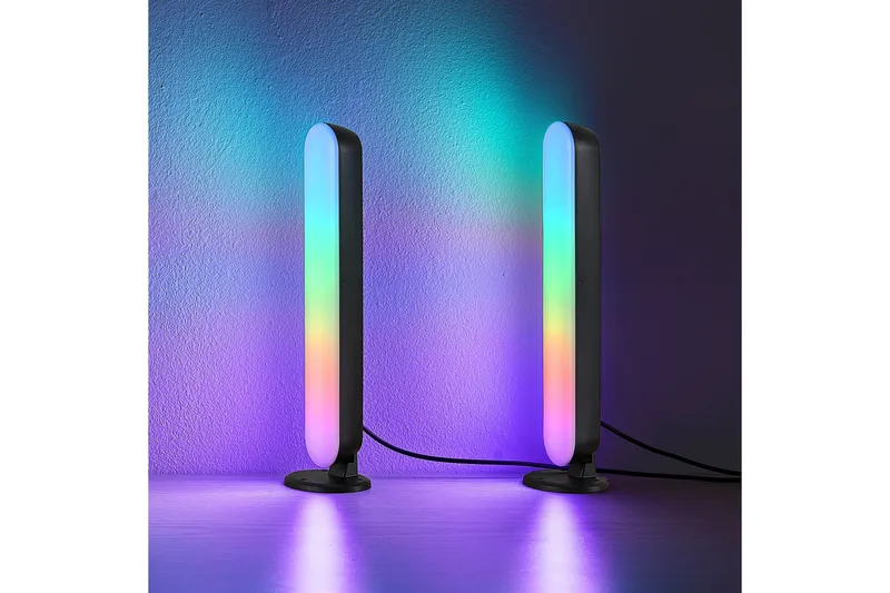 Game LED Bordslampa 2-pack svart RGB - Svart - Belysning - Lampor & belysning inomhus - Sovrumslampa - Sänglampa - Sängbordslampa