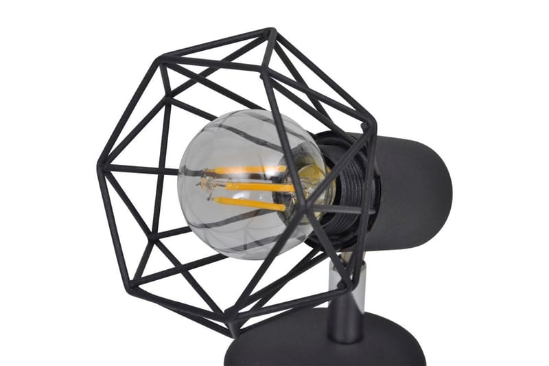 2 Vägglampor i industri-design med LED-glödlampor svart - Svart - Sänglampa vägg - Väggarmatur - Vägglampa