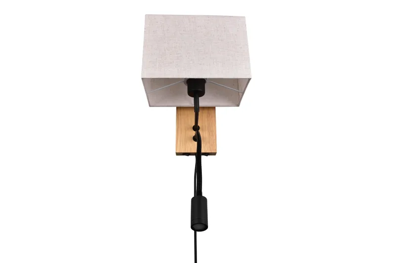 Nilam Vägglampa med läslampa 25 cm LED + E27 trä - Trä/Beige - Belysning - Lampor & belysning inomhus - Sovrumslampa - Sänglampa - Sänglampa vägg