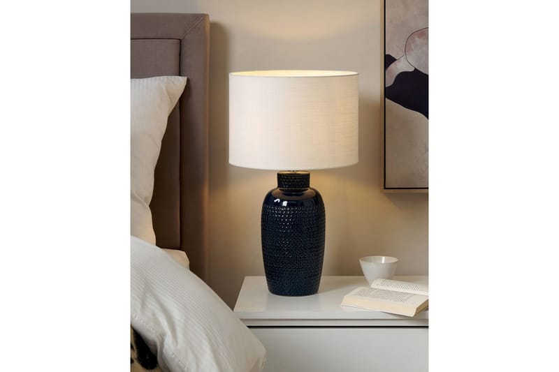 Samoste Bordslampa 53 cm E27 - Marinblå/Vit - Belysning - Lampor & belysning inomhus - Sovrumslampa - Sänglampa - Sängbordslampa