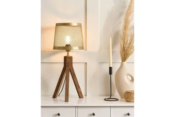 Syrbek Bordslampa 63 cm E27 - Mörk trä/Mässing - Belysning - Lampor & belysning inomhus - Sovrumslampa - Sänglampa - Sängbordslampa