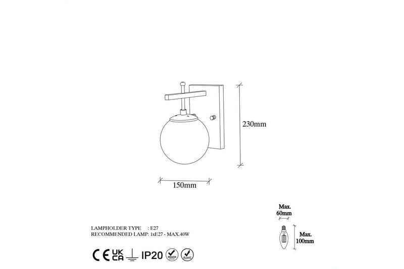 Vägglampa Brentha Rany - Guld - Belysning - Lampor & belysning inomhus - Sovrumslampa - Sänglampa - Sänglampa vägg