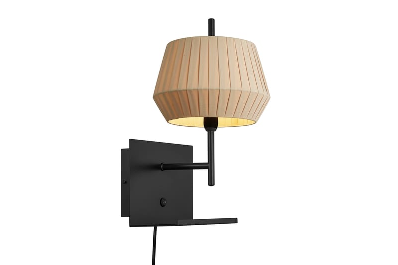 Vägglampa Dicte med Arm Beige - Sänglampa vägg - Väggarmatur - Vägglampa