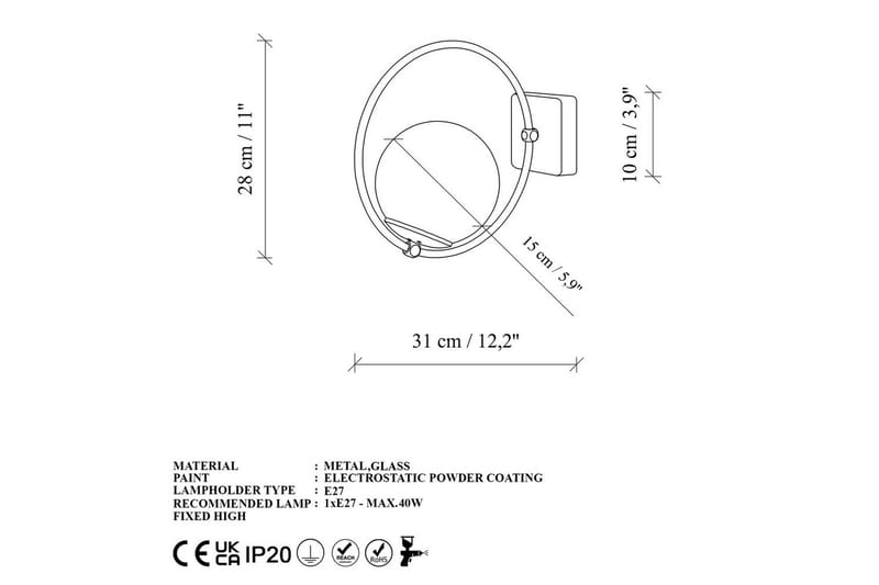 Vägglampa Dolcer Rany - Guld - Belysning - Lampor & belysning inomhus - Sovrumslampa - Sänglampa - Sänglampa vägg
