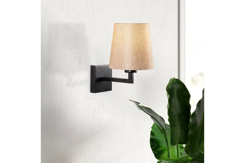 Vägglampa Fenda Svart / Grädde - Svart / Grädde - Belysning - Lampor & belysning inomhus - Sovrumslampa - Sänglampa - Sänglampa vägg