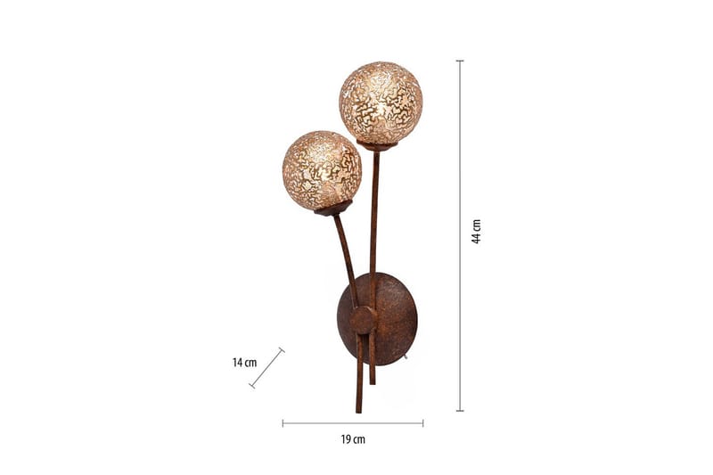 Vägglampa Greta - 19x44x14 cm - Belysning - Lampor & belysning inomhus - Sovrumslampa - Sänglampa - Sänglampa vägg