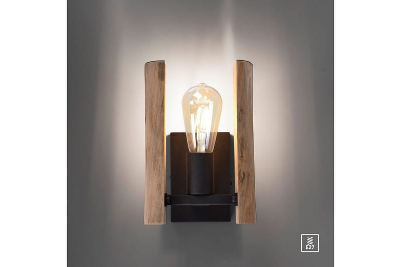 Vägglampa Log - 15x25x17 cm - Belysning - Lampor & belysning inomhus - Sovrumslampa - Sänglampa - Sänglampa vägg