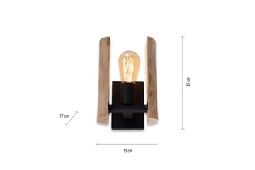 Vägglampa Log - 15x25x17 cm - Belysning - Lampor & belysning inomhus - Sovrumslampa - Sänglampa - Sänglampa vägg