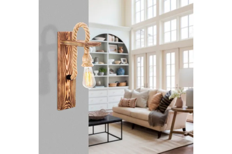 Vägglampa Nirae Trä - Natur - Belysning - Lampor & belysning inomhus - Sovrumslampa - Sänglampa - Sänglampa vägg