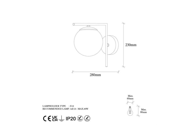 Vägglampa Olan Antik Transparent - Transparent - Belysning - Lampor & belysning inomhus - Sovrumslampa - Sänglampa - Sänglampa vägg