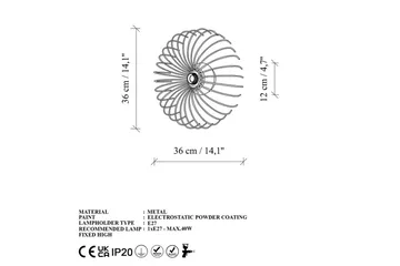 Vägglampa Sadortel Rany - 36 x 12 x 36 cm - Belysning - Lampor & belysning inomhus - Sovrumslampa - Sänglampa - Sänglampa vägg