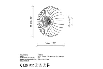 Vägglampa Sadortel Rany - 56 x 16 x 56 cm - Belysning - Lampor & belysning inomhus - Sovrumslampa - Sänglampa - Sänglampa vägg