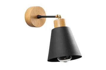 Vägglampa Sudalwani Svart / Ek - Svart / Ek - Belysning - Lampor & belysning inomhus - Sovrumslampa - Sänglampa - Sänglampa vägg