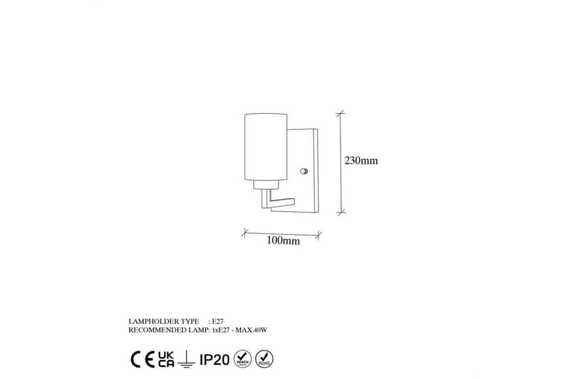 Vägglampa Syllen Svart / Vit - Svart / Vit - Belysning - Lampor & belysning inomhus - Sovrumslampa - Sänglampa - Sänglampa vägg