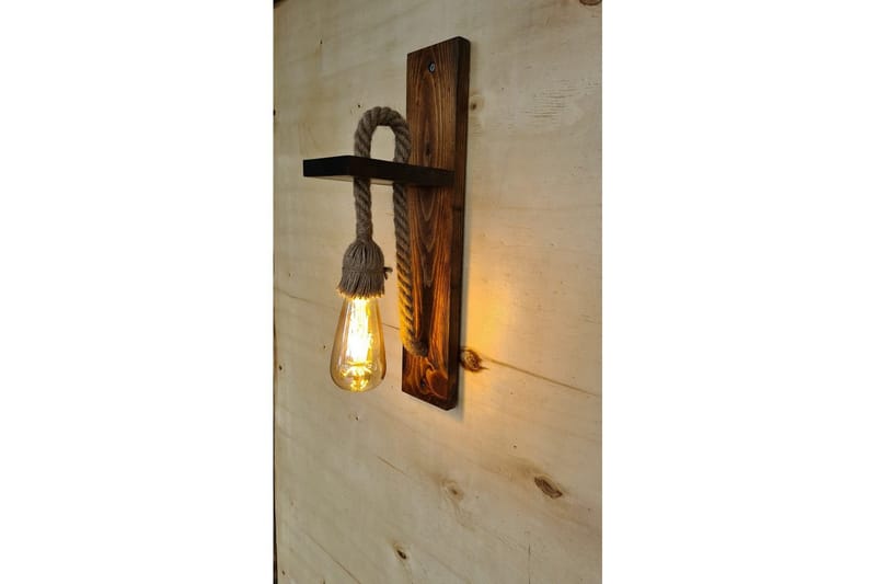 Vägglampa Teyra Valnöt - Rödfärgat trä - Belysning - Lampor & belysning inomhus - Sovrumslampa - Sänglampa - Sänglampa vägg