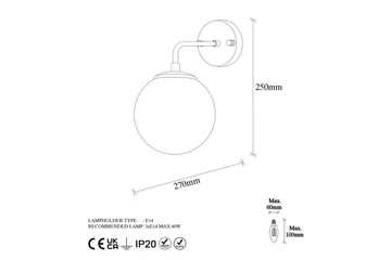 Vägglampa Tolra Vintage Transparent - Vintage Transparent - Belysning - Lampor & belysning inomhus - Sovrumslampa - Sänglampa - Sänglampa vägg