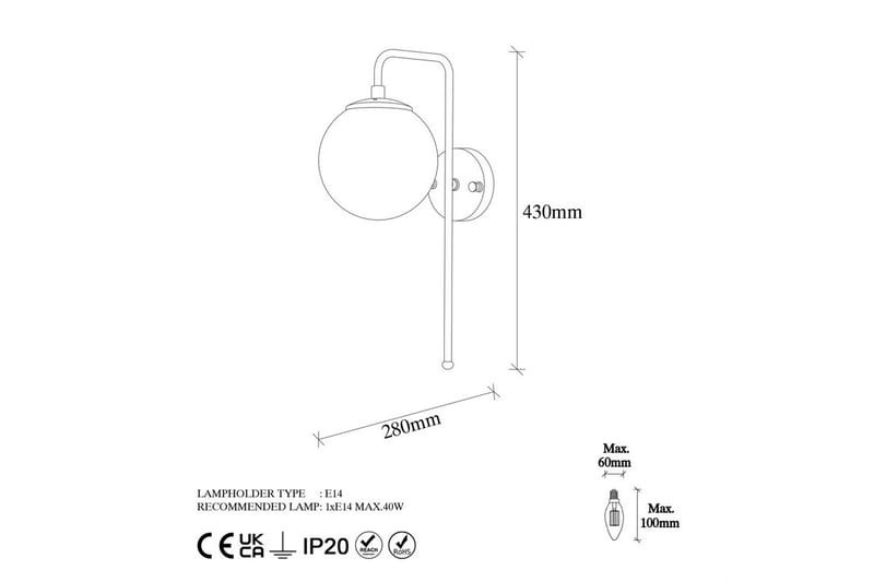 Vägglampa Tolra Vintage Vit - Vit - Belysning - Lampor & belysning inomhus - Sovrumslampa - Sänglampa - Sänglampa vägg
