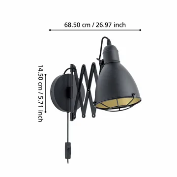 Vägglampa Treburley - 65 cm - Belysning - Lampor & belysning inomhus - Sovrumslampa - Sänglampa - Sänglampa vägg