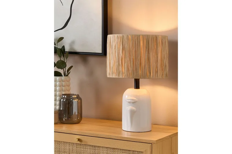 Yadasi Bordslampa 46 cm E27 - Vit/Natur - Belysning - Lampor & belysning inomhus - Sovrumslampa - Sänglampa - Sängbordslampa