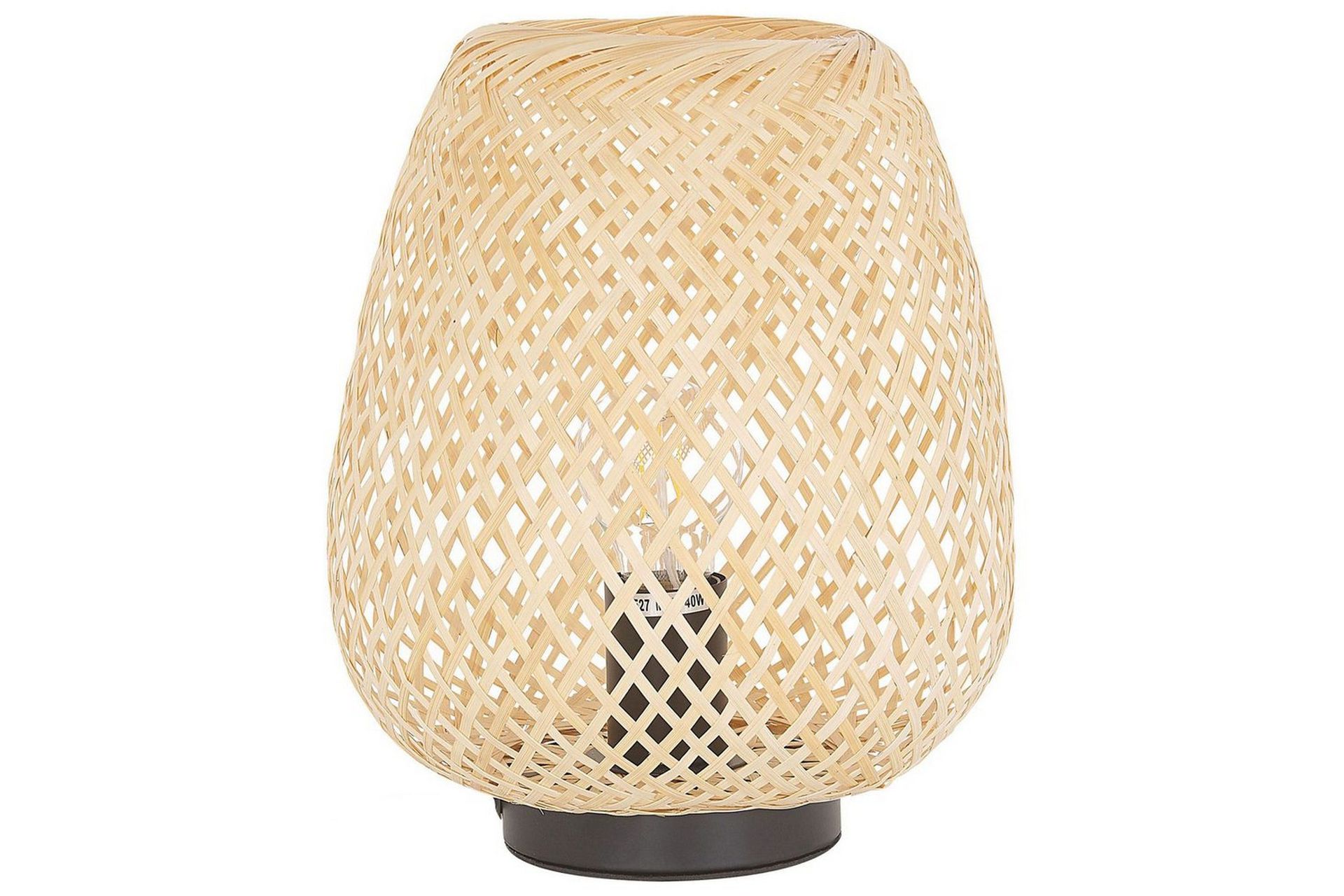Bomu Bordslampa 30 cm E27 - Ljus trä/Vit