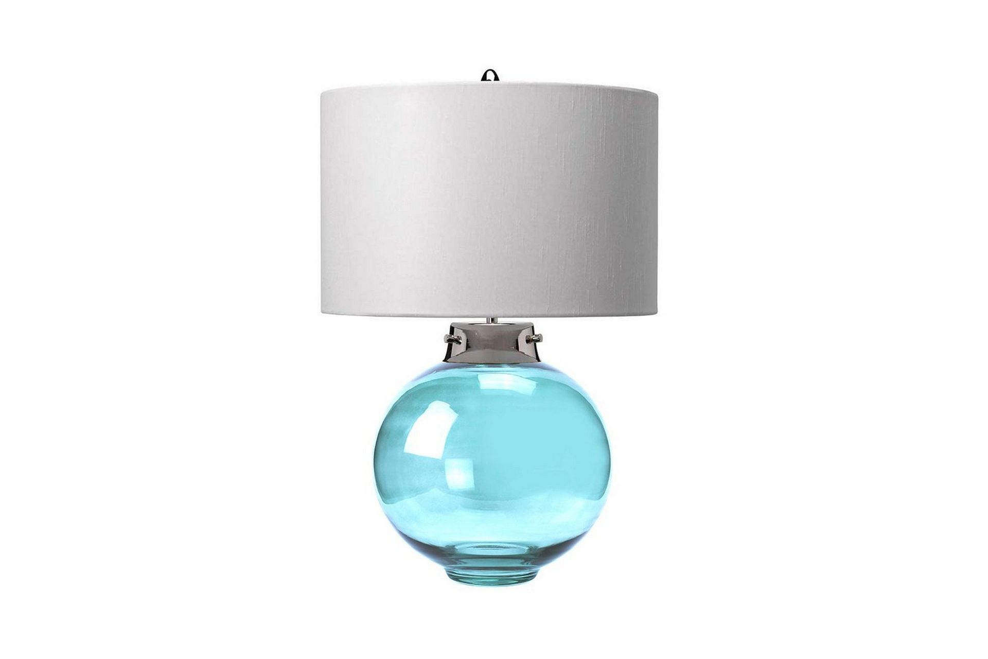 Bordslampa Elstead Lighting Kara Polerad Nickel - Blått Glas - Polerad Nickel - Blått Glas