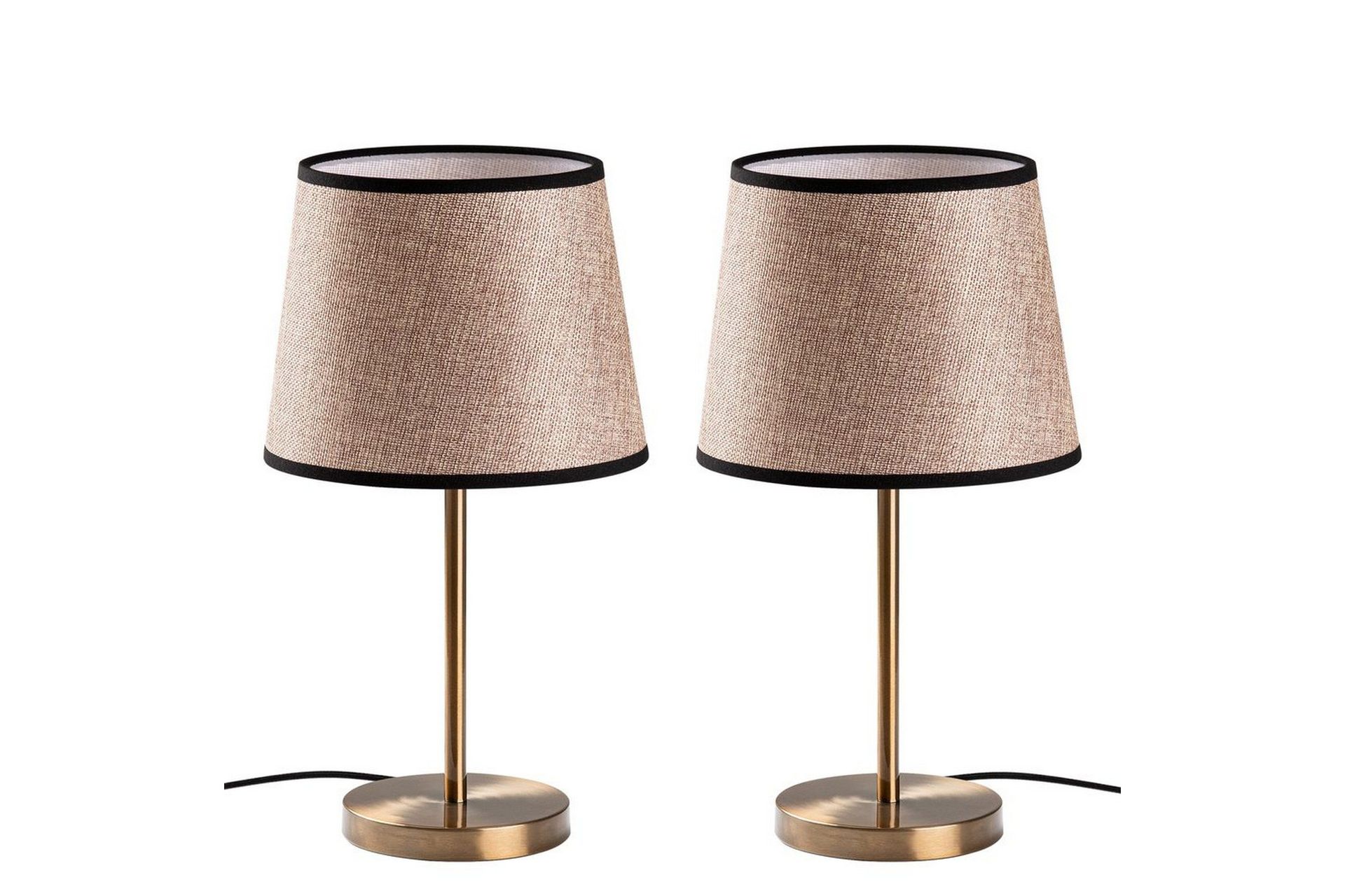 Bordslampset (2 stycken) Jaspal Antik / Svart - Antik / Svart