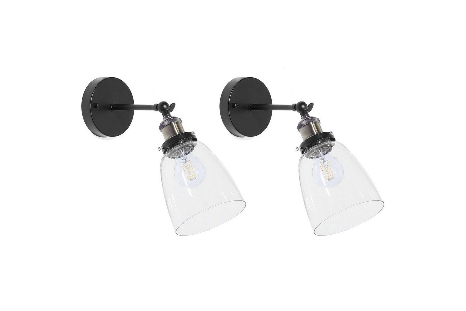 Lovataia Vägglampa 2 st E27 - Svart
