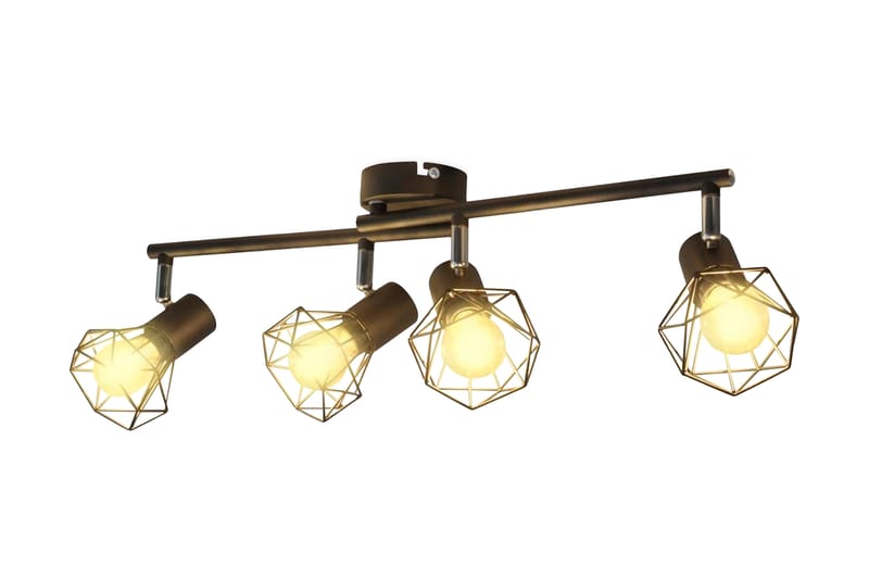 Taklampa industri-design spotlights med 4 LED-glödlampor sva - Svart - Kökslampa & taklampa kök - Fönsterlampa - Taklampa sovrum - Pendellampa & hänglampa - Hall lampa - Taklampa vardagsrum - Fönsterlampa hängande - Taklampa & takbelysning