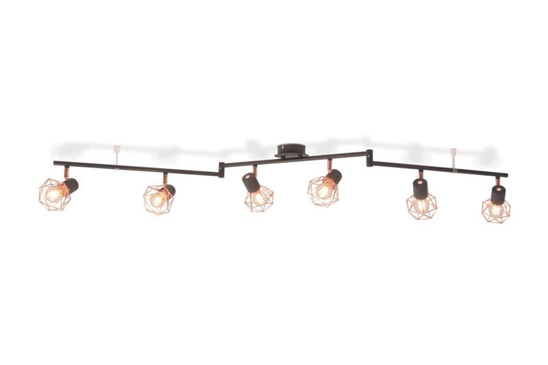 Taklampa med 6 spotlights E14 svart och koppar - Svart - Kökslampa & taklampa kök - Fönsterlampa - Taklampa sovrum - Pendellampa & hänglampa - Hall lampa - Taklampa vardagsrum - Fönsterlampa hängande - Taklampa & takbelysning