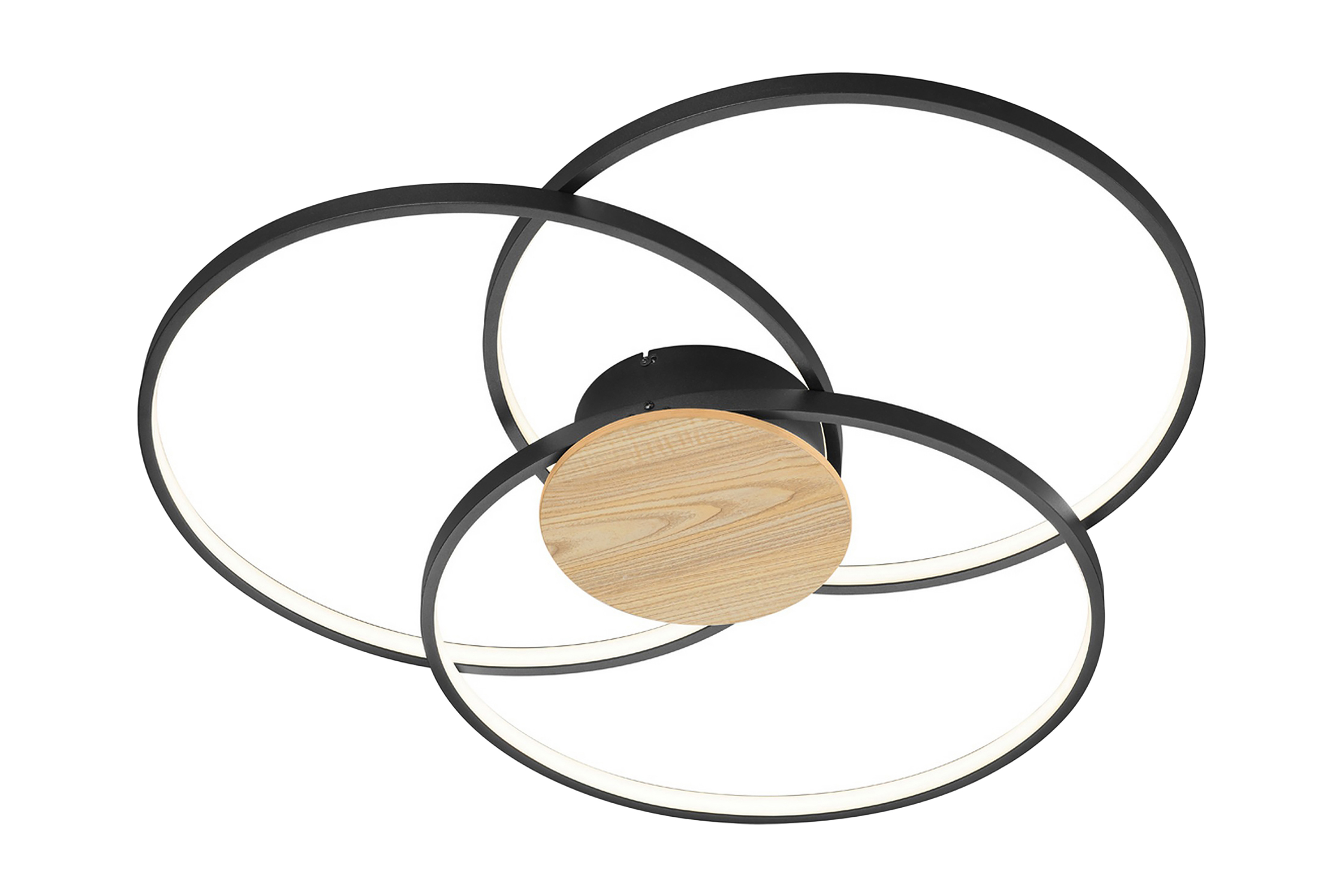 Sedona LED plafond mattsvart/träträ
