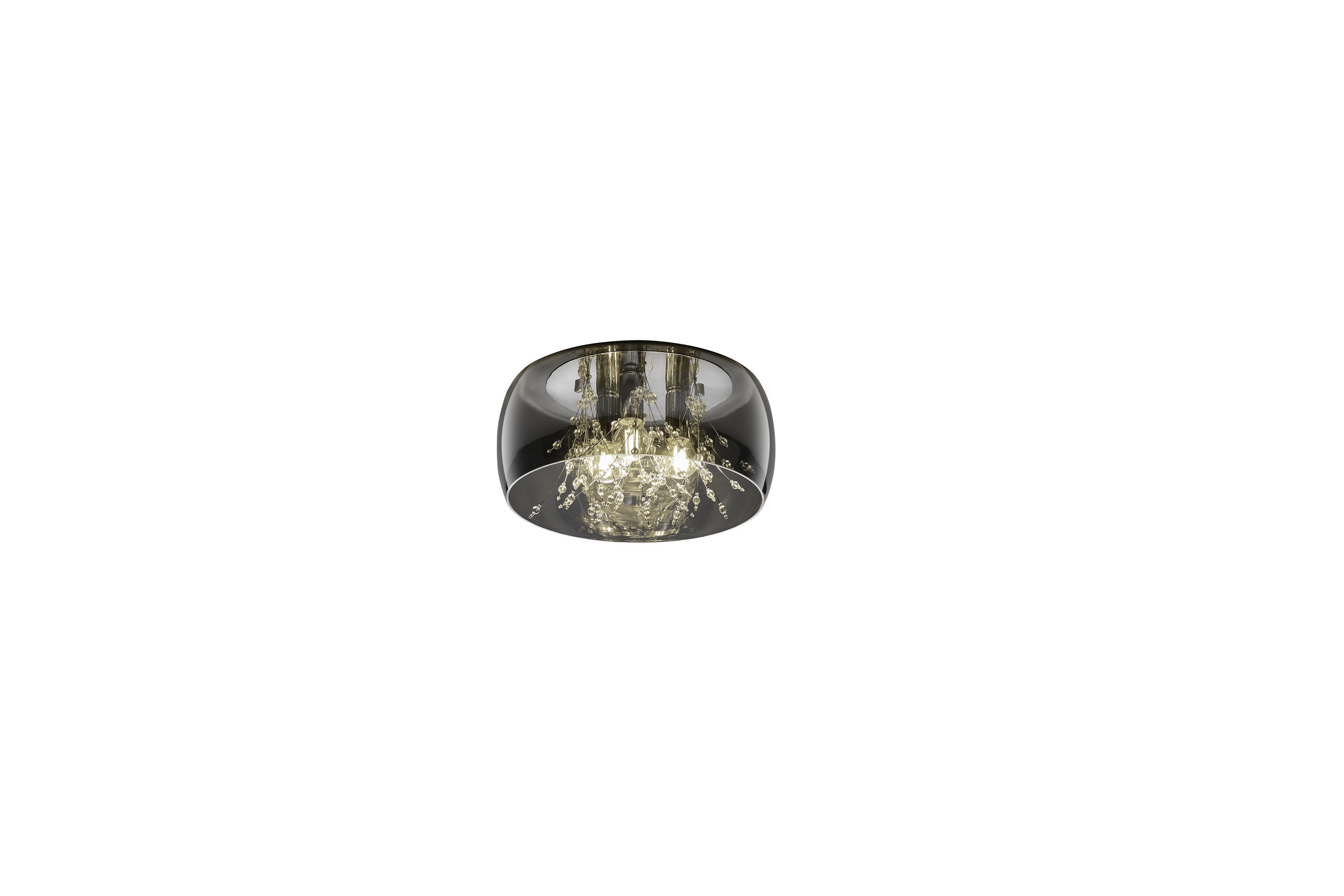 Crystel plafond 35 cm 3xE14 krom/rökglas Krom/Rökglas