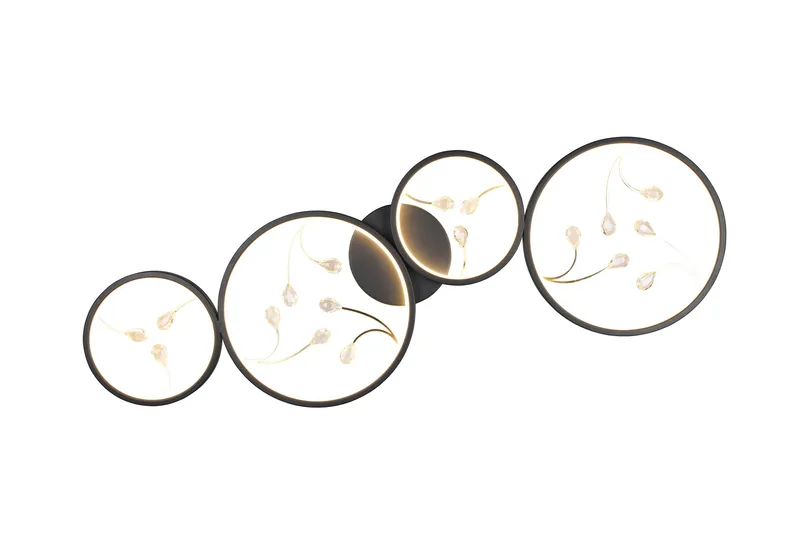 Groovy LED Plafond 4L mattsvart/ guld - Matt svart/Guld - Belysning - Lampor & belysning inomhus - Sovrumslampa - Taklampa sovrum