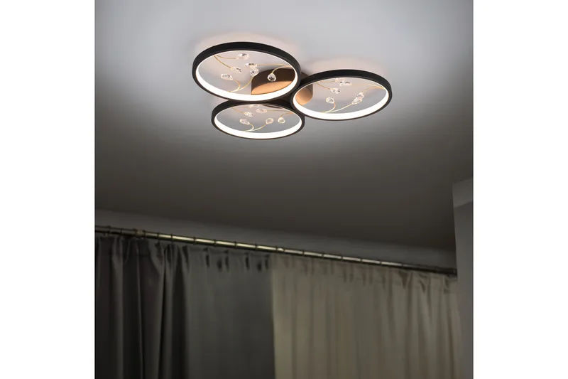 Groovy LED Plafond 3L mattsvart/ guld - Matt svart/Guld - Belysning - Lampor & belysning inomhus - Sovrumslampa - Taklampa sovrum