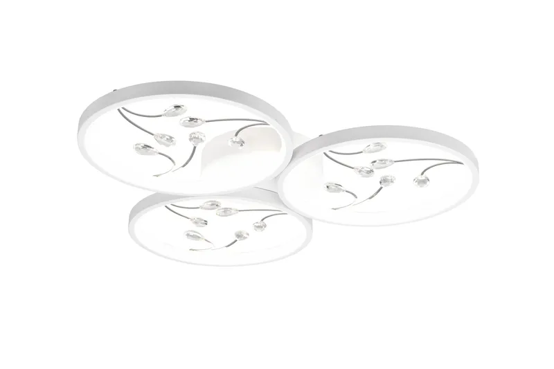 Groovy LED Plafond 3L mattvit/ krom, Matt vit/Krom