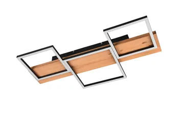 Harper LED Plafond 65 cm mattsvart/ trä - Trä - Belysning - Lampor & belysning inomhus - Sovrumslampa - Taklampa sovrum