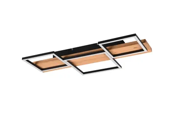 Harper LED Plafond 65 cm mattsvart/ trä - Trä - Belysning - Lampor & belysning inomhus - Sovrumslampa - Taklampa sovrum