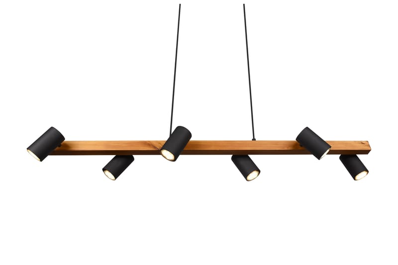 Marley taklampa 115cm 6L 6xGU10 mattsvart/ trä - Matt svart/Trä - Belysning - Lampor & belysning inomhus - Sovrumslampa - Taklampa sovrum