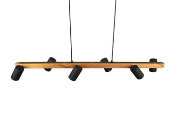 Marley taklampa 115cm 6L 6xGU10 mattsvart/ trä - Matt svart/Trä - Belysning - Lampor & belysning inomhus - Sovrumslampa - Taklampa sovrum