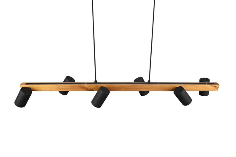 Marley taklampa 115cm 6L 6xGU10 mattsvart/ trä - Matt svart/Trä - Belysning - Lampor & belysning inomhus - Sovrumslampa - Taklampa sovrum