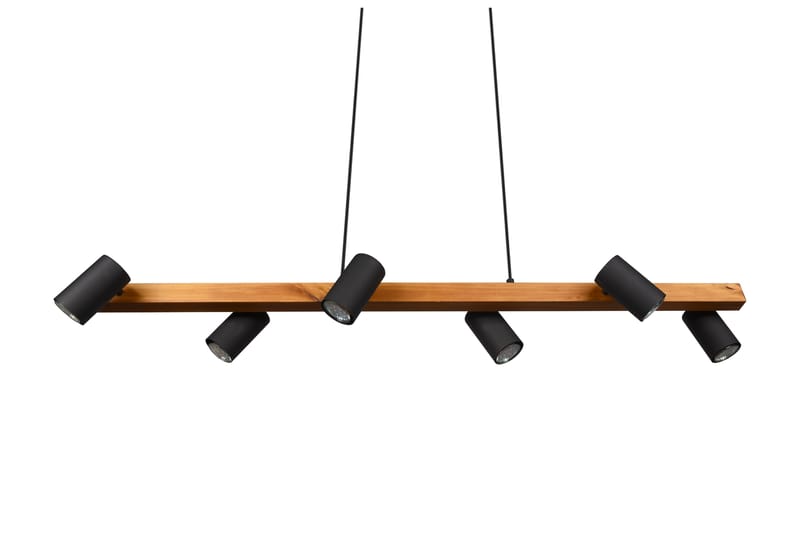 Marley taklampa 115cm 6L 6xGU10 mattsvart/ trä - Matt svart/Trä - Belysning - Lampor & belysning inomhus - Sovrumslampa - Taklampa sovrum