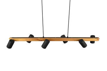 Marley Taklampa 115cm 6L 6xGU10 mattsvart/ trä - Matt svart/Trä - Belysning - Lampor & belysning inomhus - Sovrumslampa - Taklampa sovrum