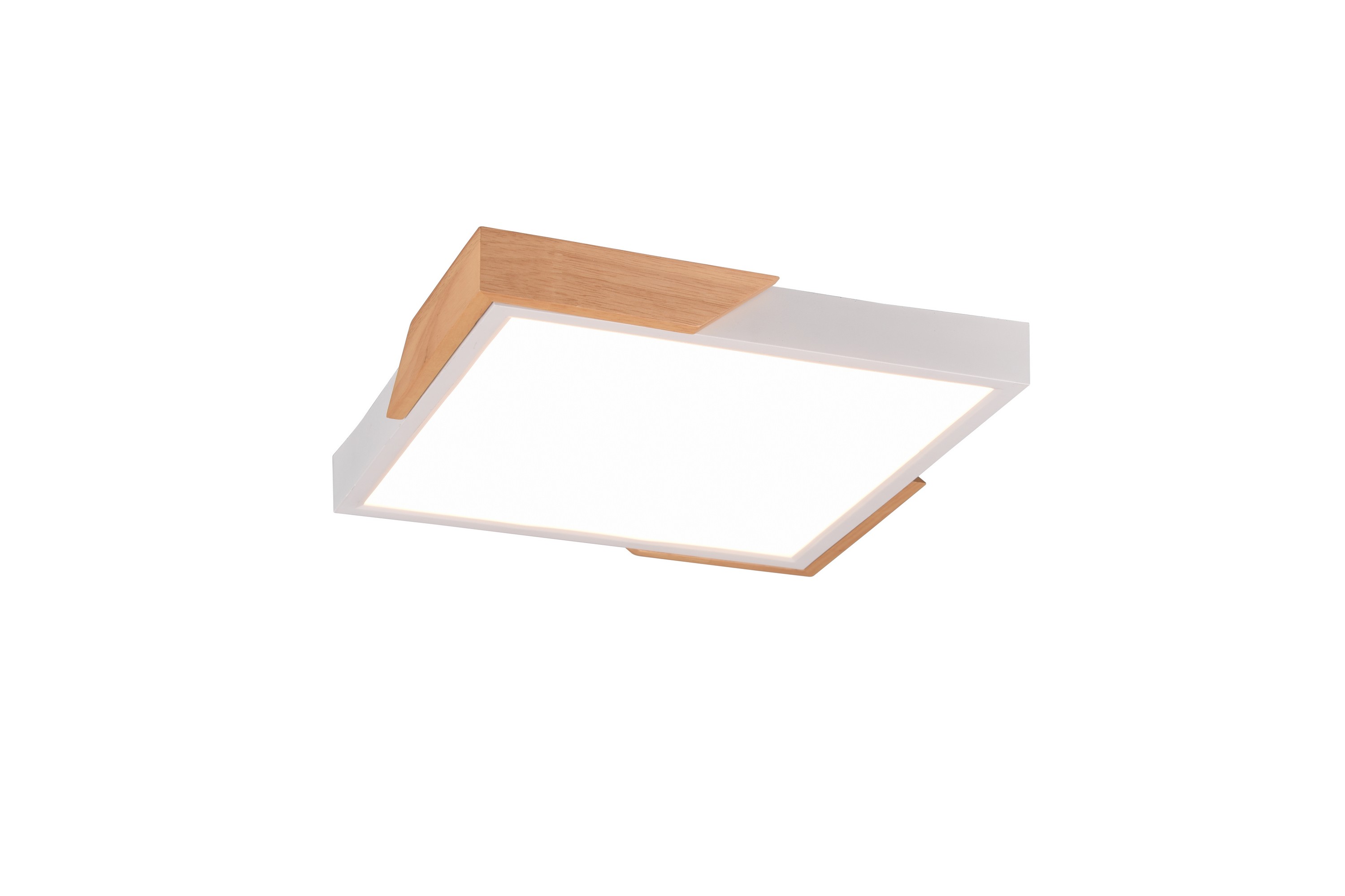 Meta LED plafond mattvit/träMatt vit/Trä
