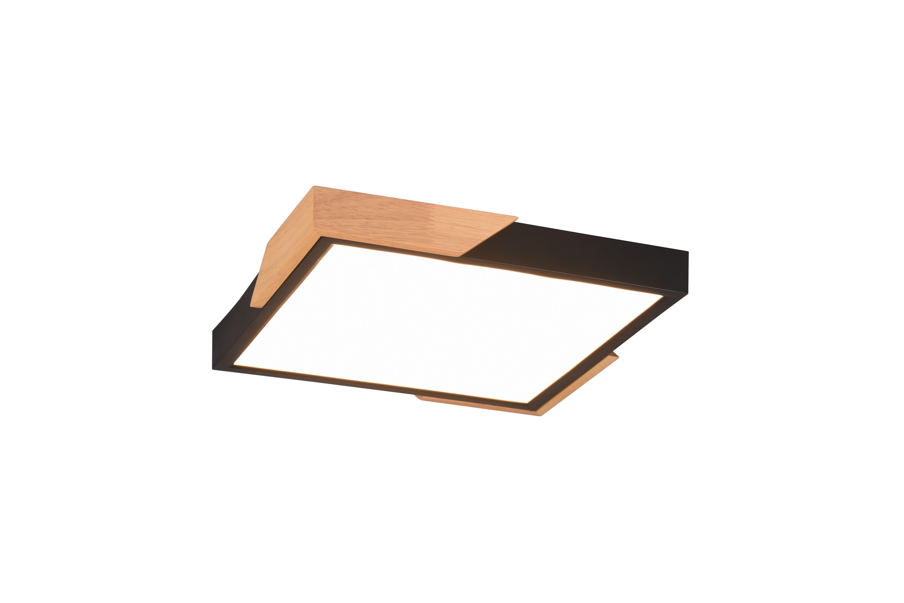 Meta LED plafond mattsvart/träMatt svart/Trä