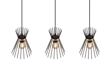 Rod taklampa 3L E27 svart/ guld - Svart/Guld - Belysning - Lampor & belysning inomhus - Sovrumslampa - Taklampa sovrum