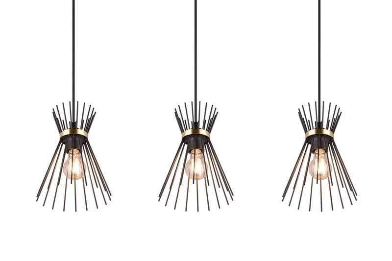 Rod taklampa 3L E27 svart/ guld - Svart/Guld - Belysning - Lampor & belysning inomhus - Sovrumslampa - Taklampa sovrum