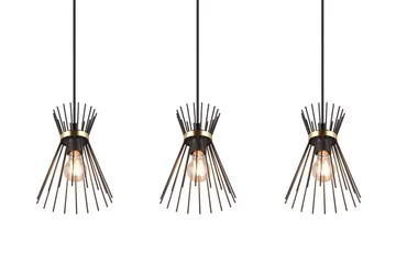 Rod Taklampa 3L E27 svart/ guld - Svart/Guld - Belysning - Lampor & belysning inomhus - Sovrumslampa - Taklampa sovrum